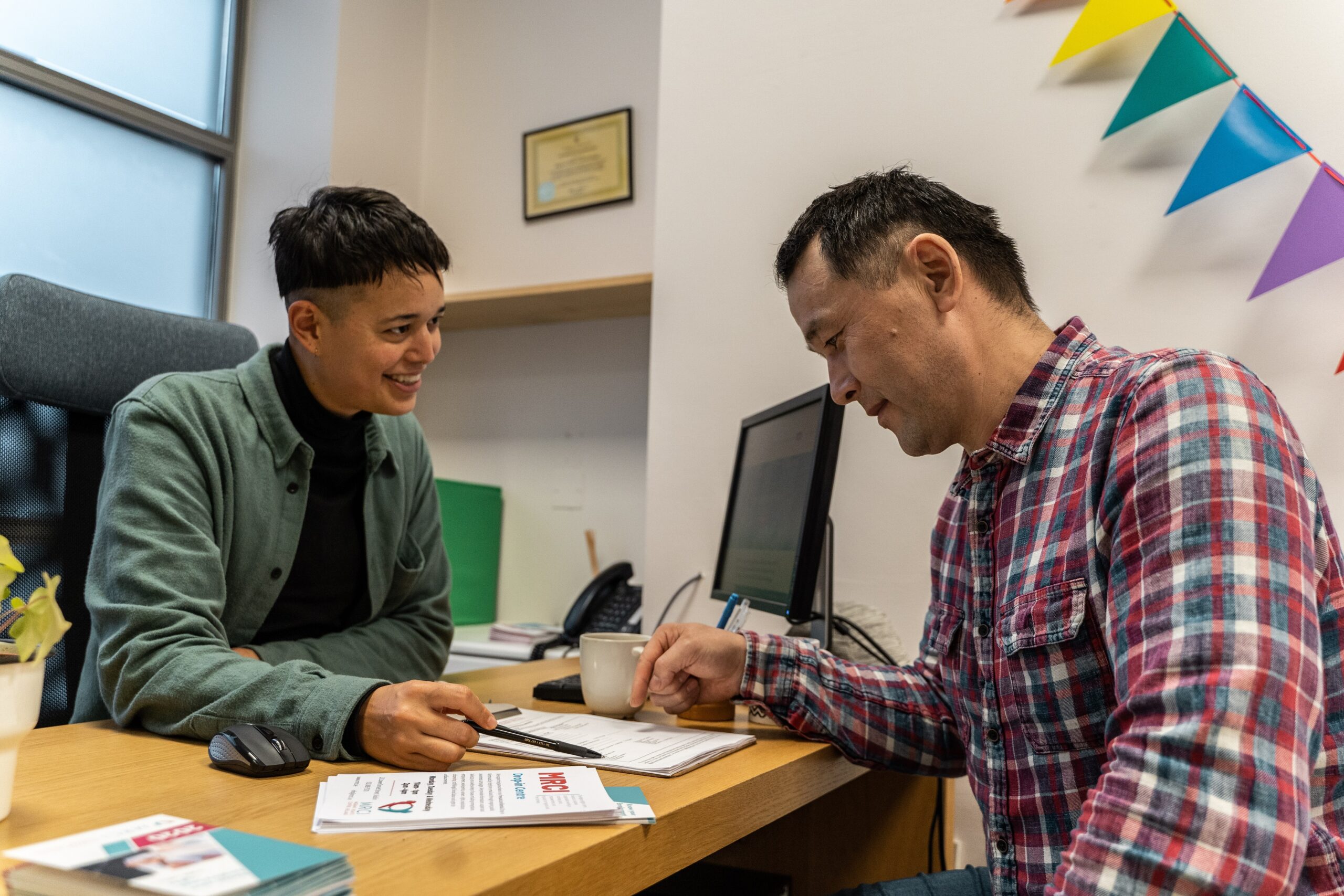 Caseworker at the drop in centre